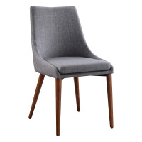 OSP Home Furnishings PAM2-M55 Palmer Mid-Century Modern Fabric Dining Accent Chair in Dove Fabric 2 Pack